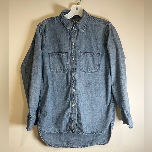 Madewell Perfect Ex-Boyfriend Chambray Shirt Button Down Top Womens Sz XS - Picture 3 of 5